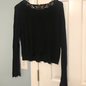 Black cropped long sleeve